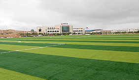 Artificial turf football field